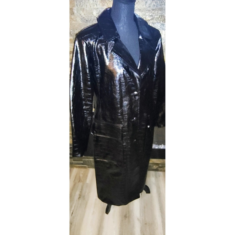 Giuliana Black Label Black Trench Rain Coat Size PXL
